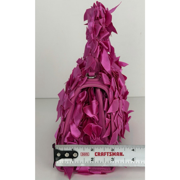 Balenciaga Satin Bow-Embellished Hourglass Top Handle Bag in Fuchsia B1 - Picture 12 of 15